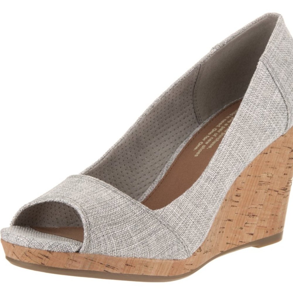 Toms Stella Wedge Pump heels size 8 gray